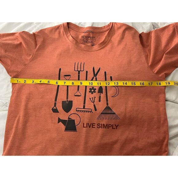 Patagonia Women’s Live Simply Garden Tools Capilene Cool Orange Shirt Medium - Picture 11 of 13